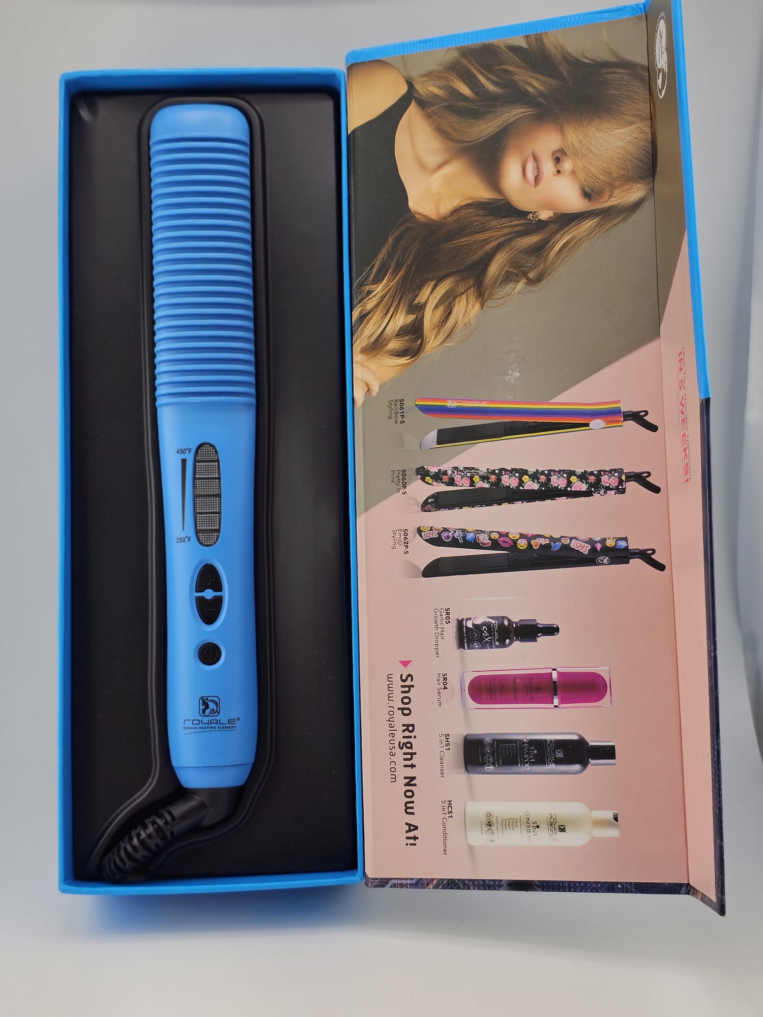 Royale Ceramic Hair Brush Blue