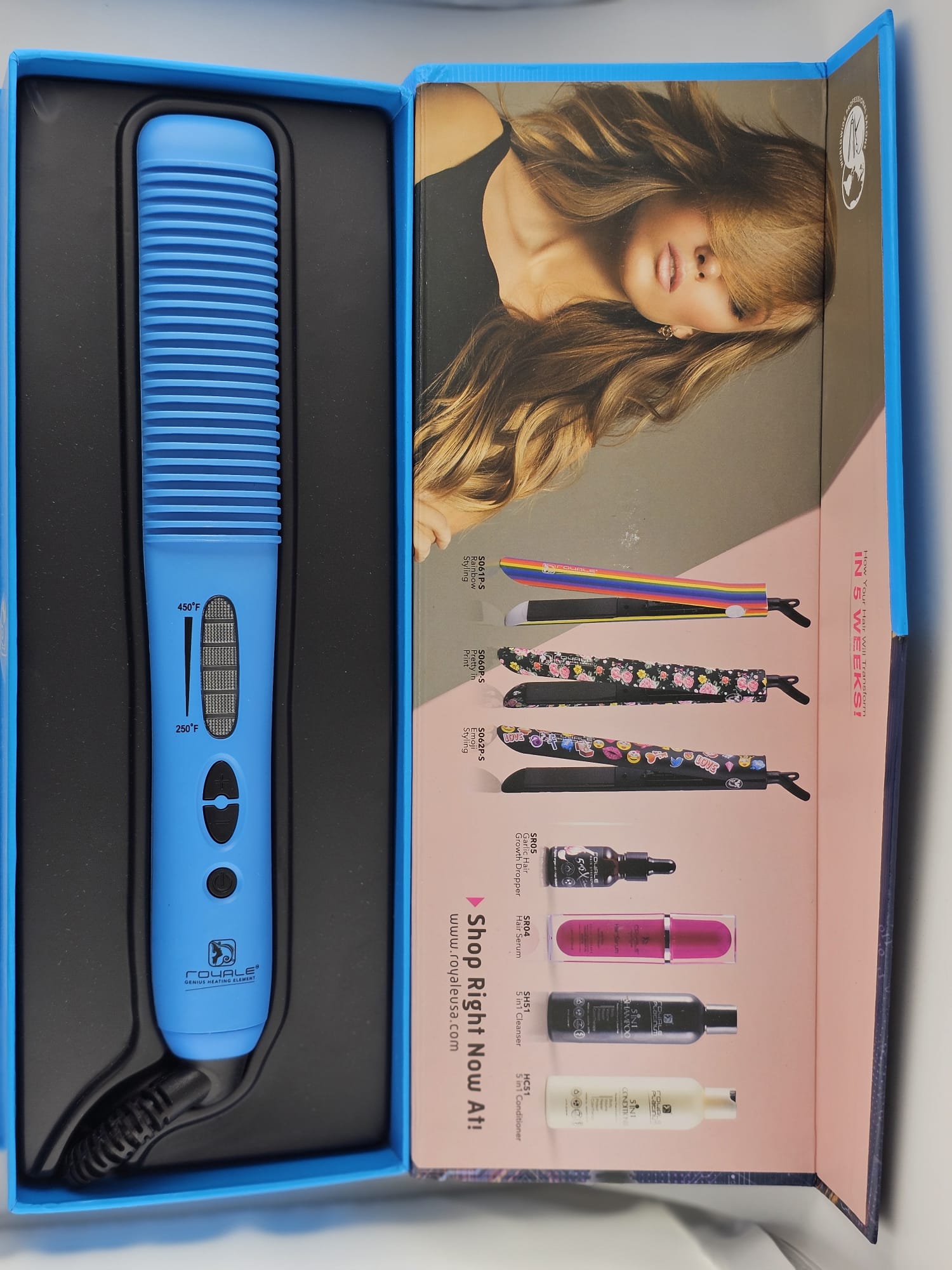 Royale Ceramic Hair Brush Blue