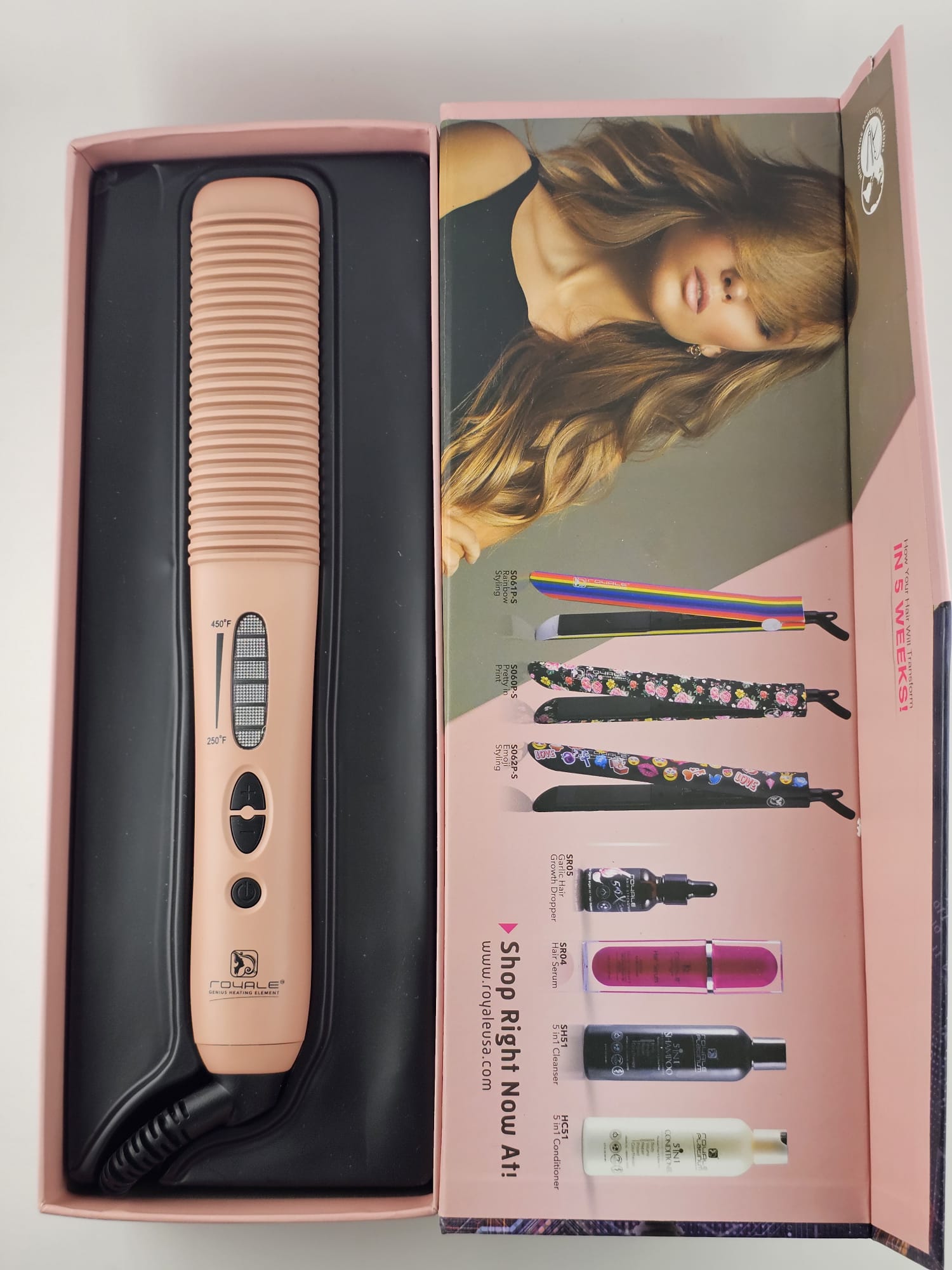 Royale Ceramic Hair Brush Rose Gold