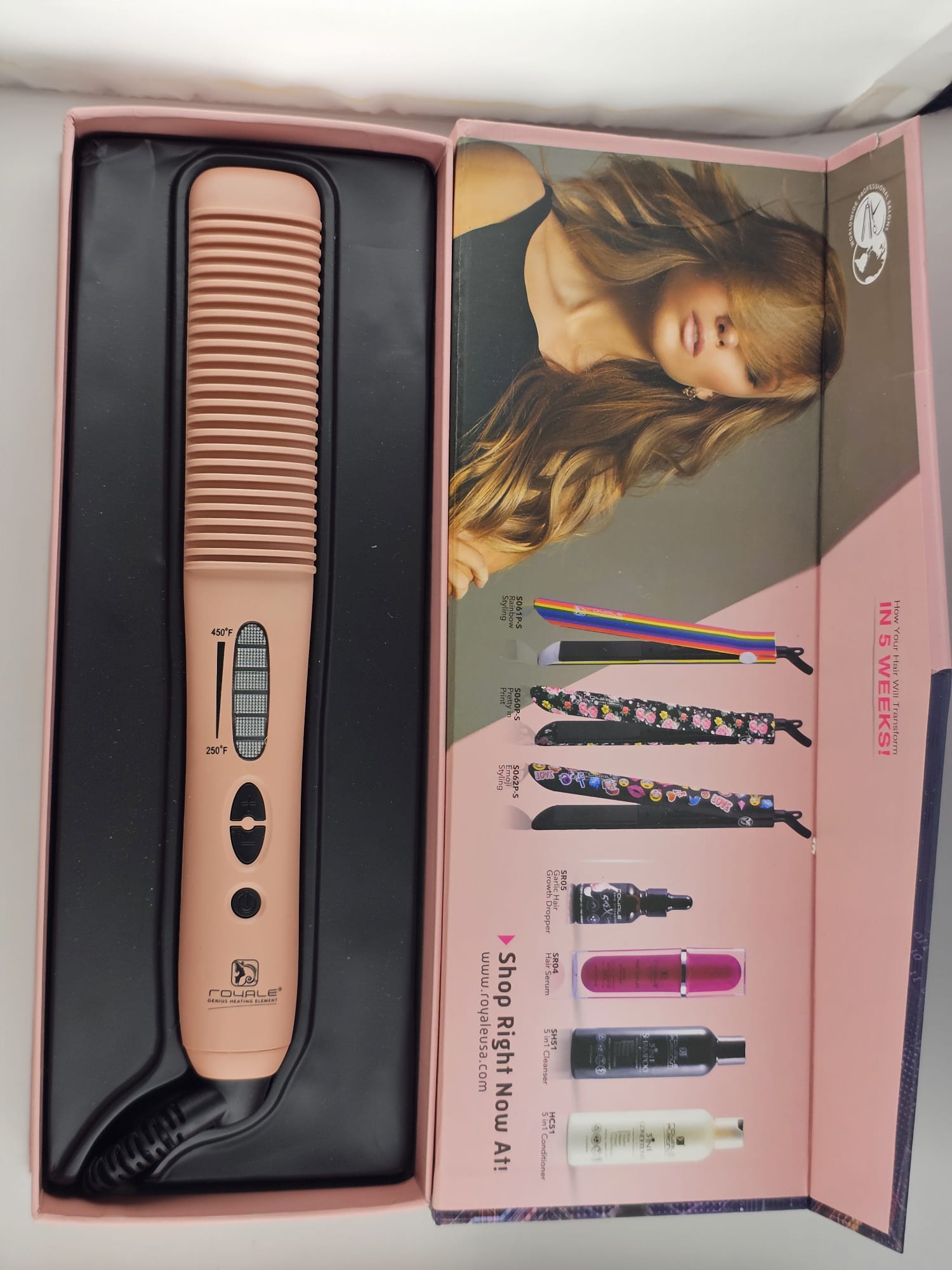 Royale Ceramic Hair Brush Rose Gold