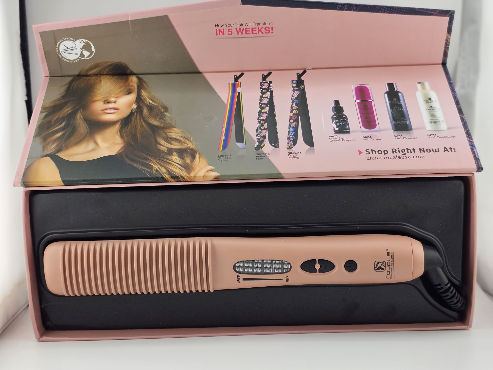 Royale Ceramic Hair Brush Rose Gold