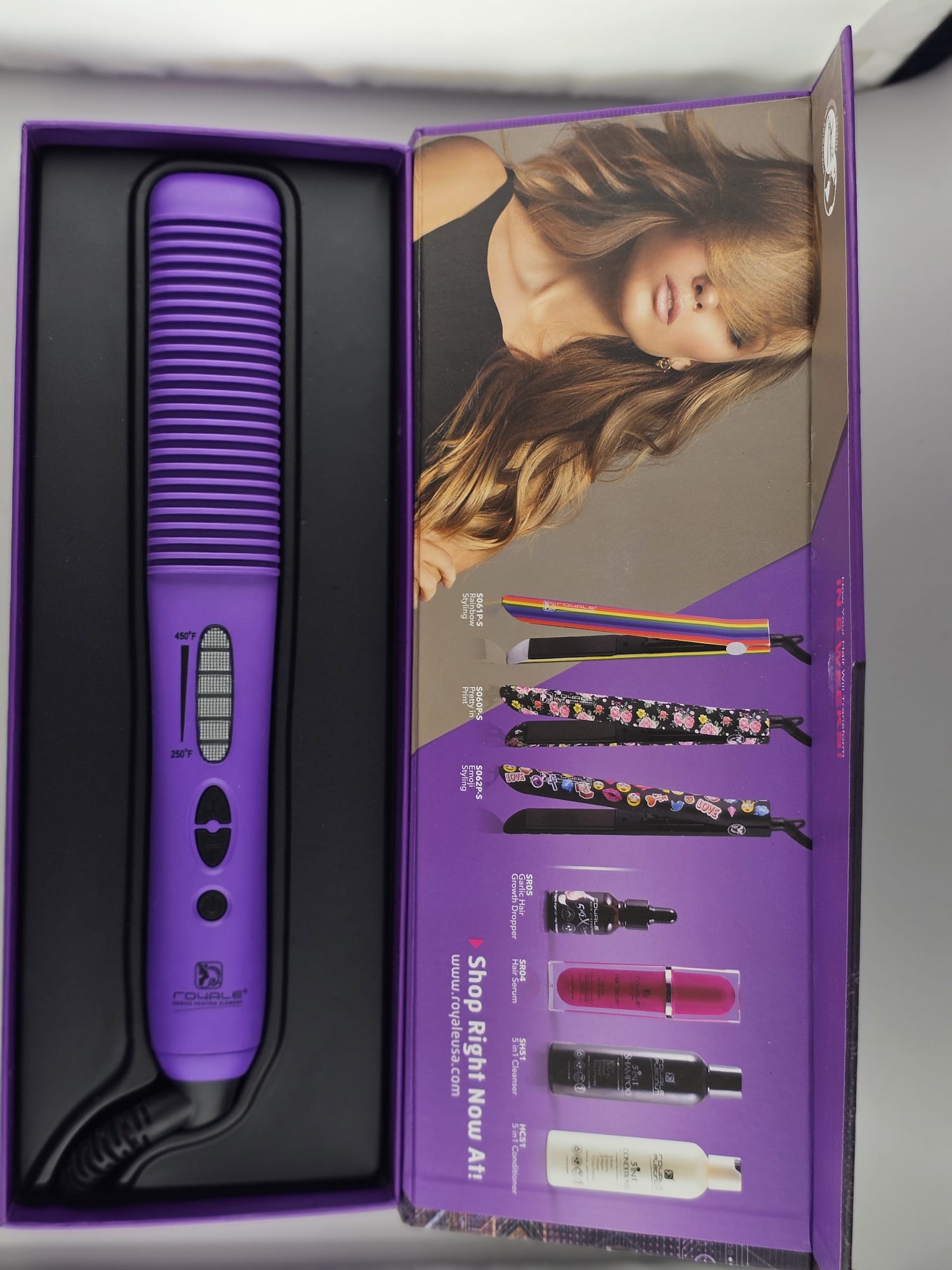 Royale Ceramic Hair Brush Purple