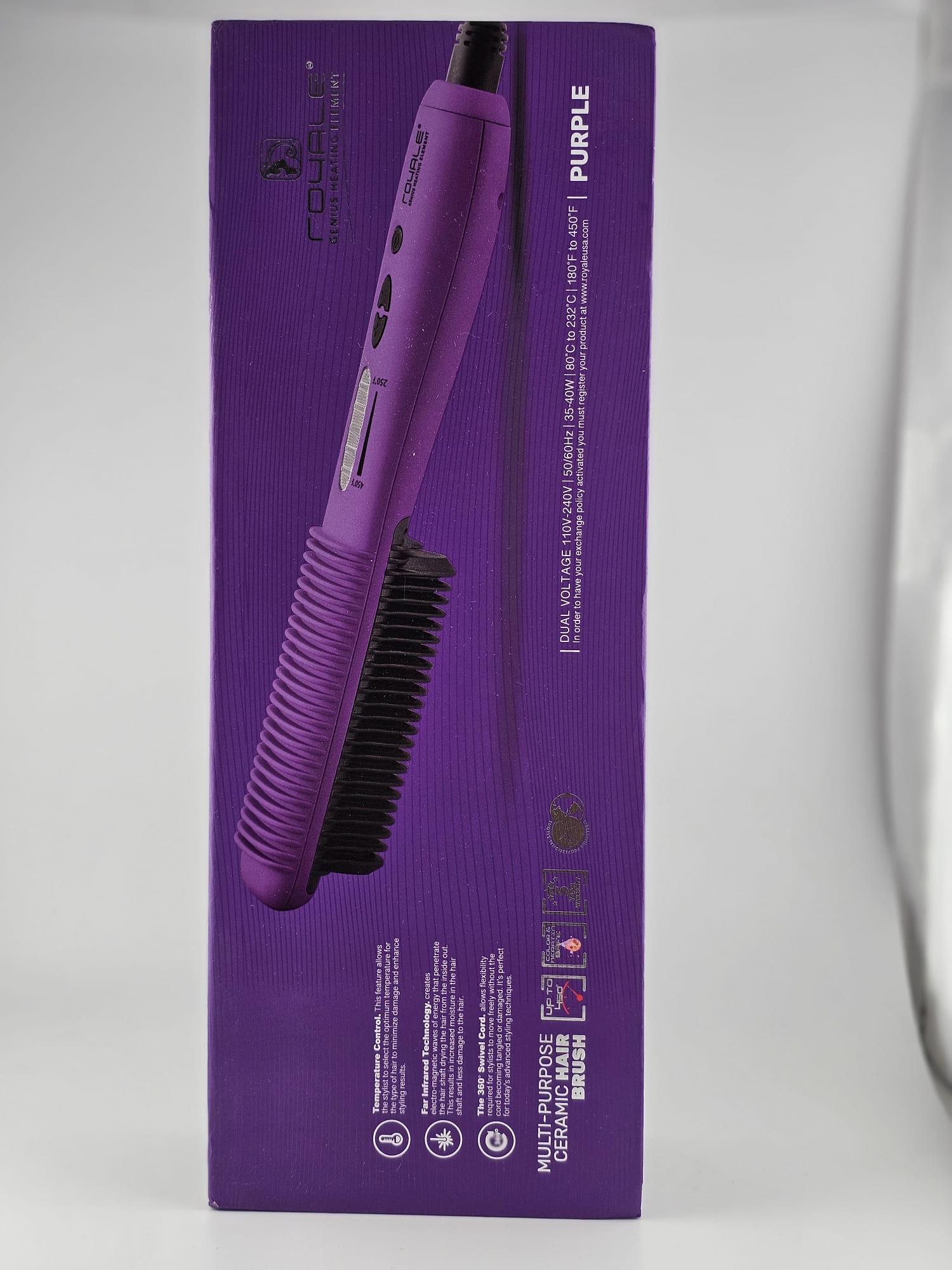 Royale Ceramic Hair Brush Purple
