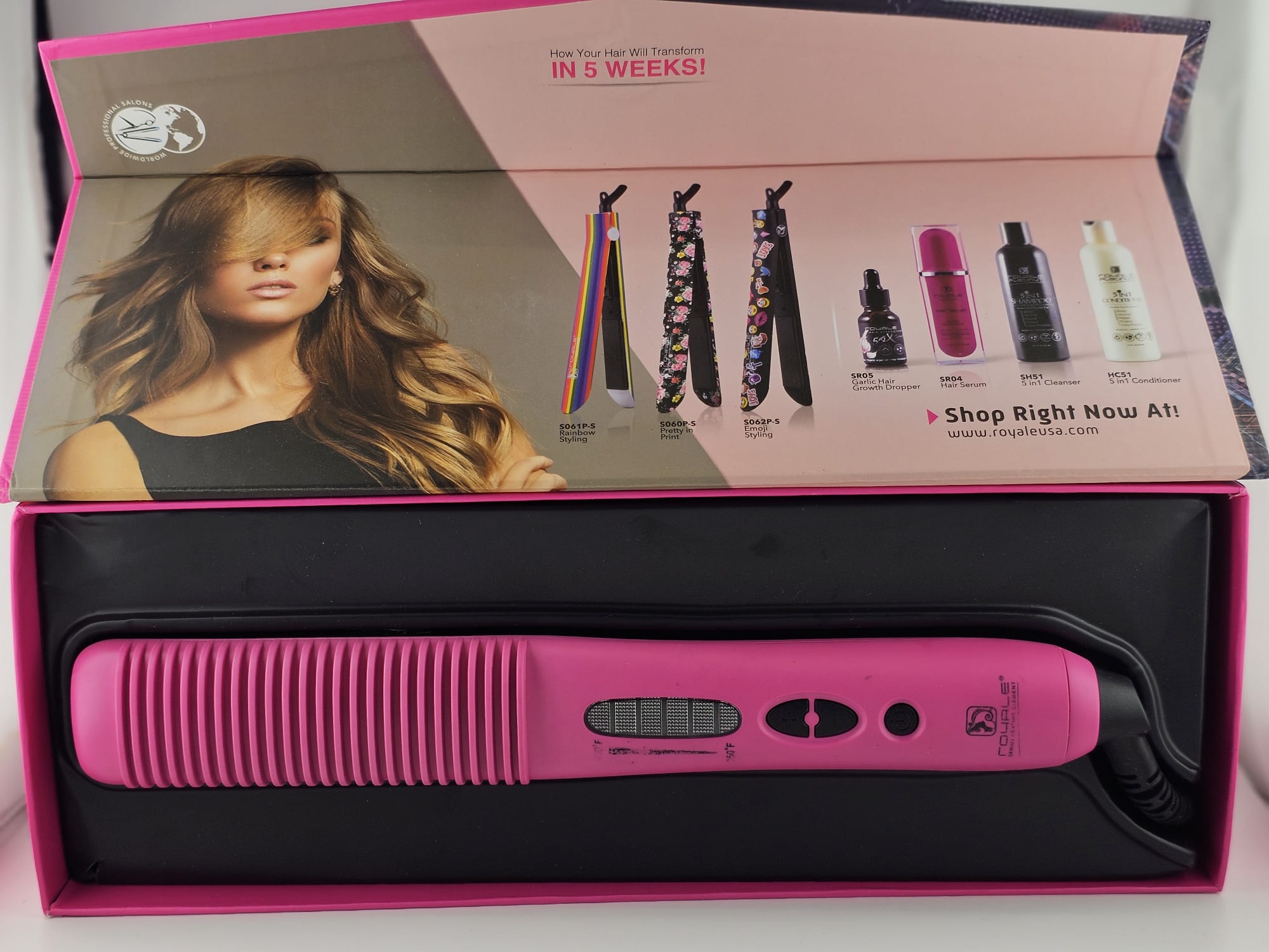 Royale Ceramic Hair Brush Pink