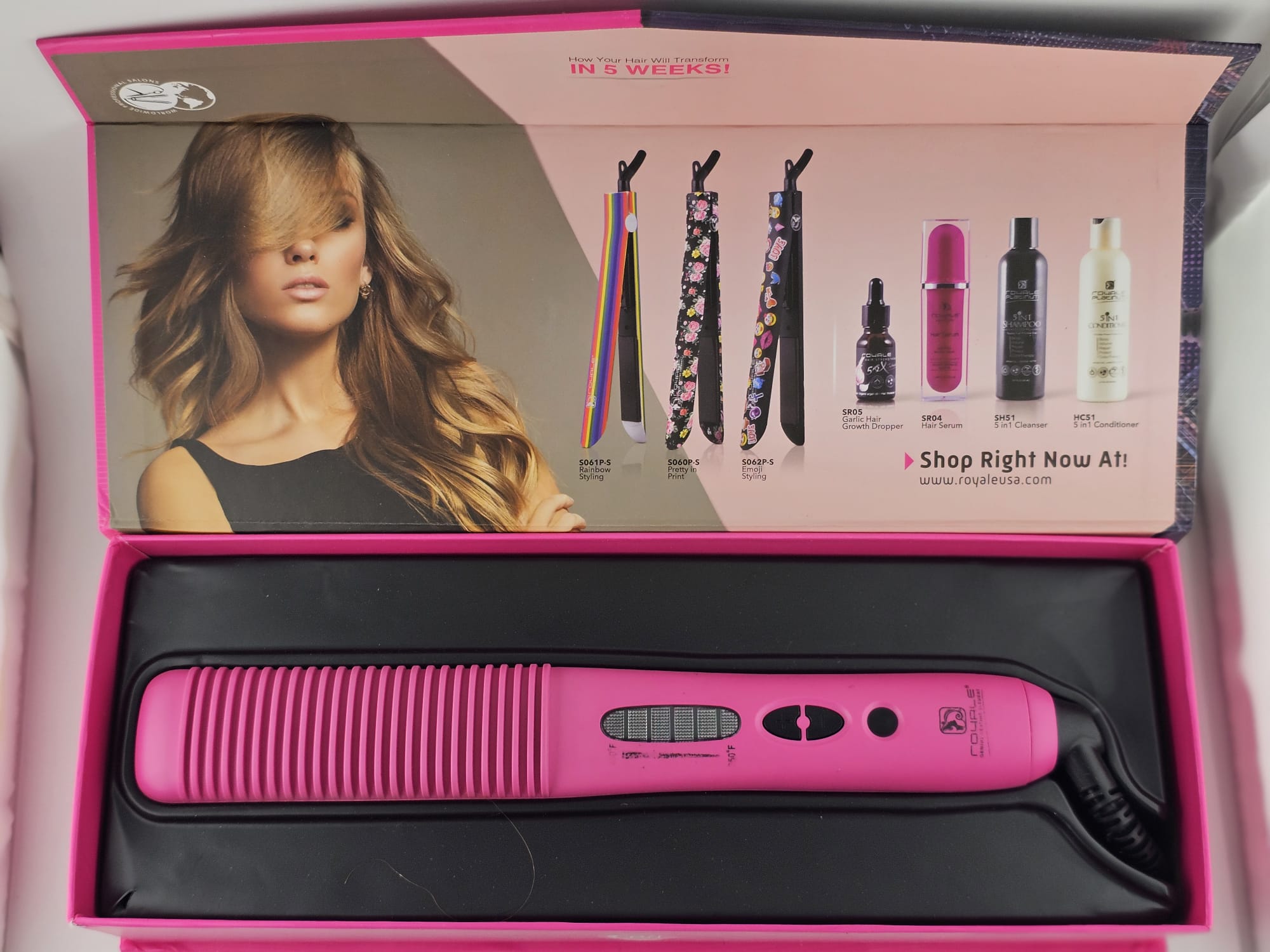 Royale Ceramic Hair Brush Pink