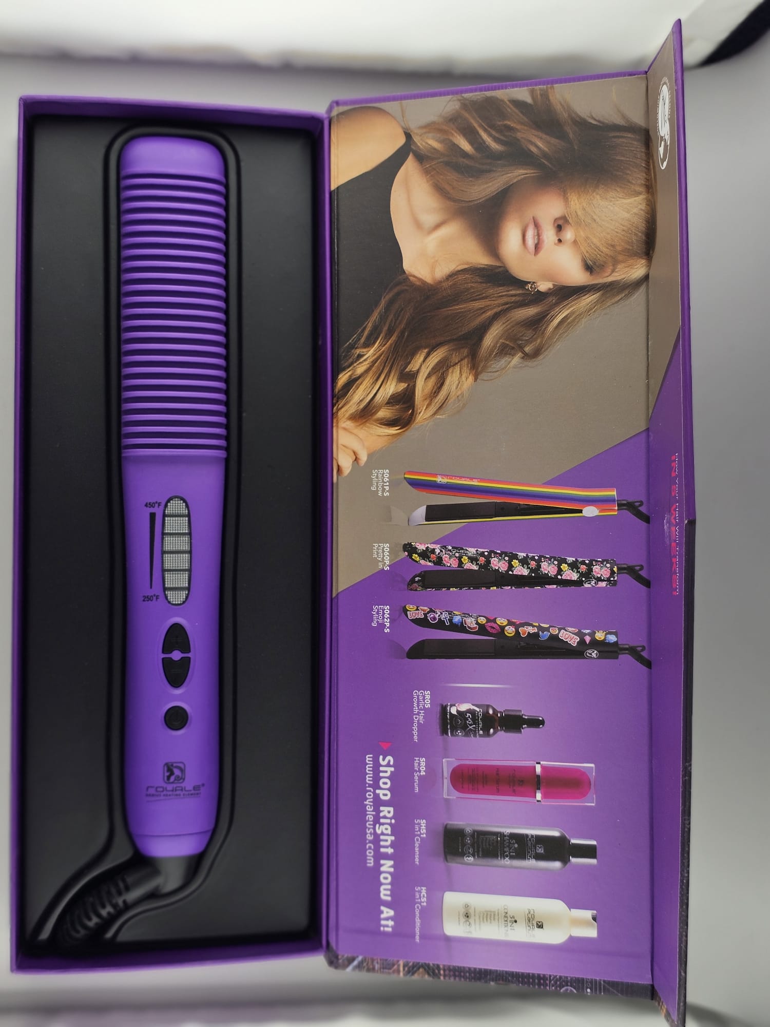Royale Ceramic Hair Brush Purple