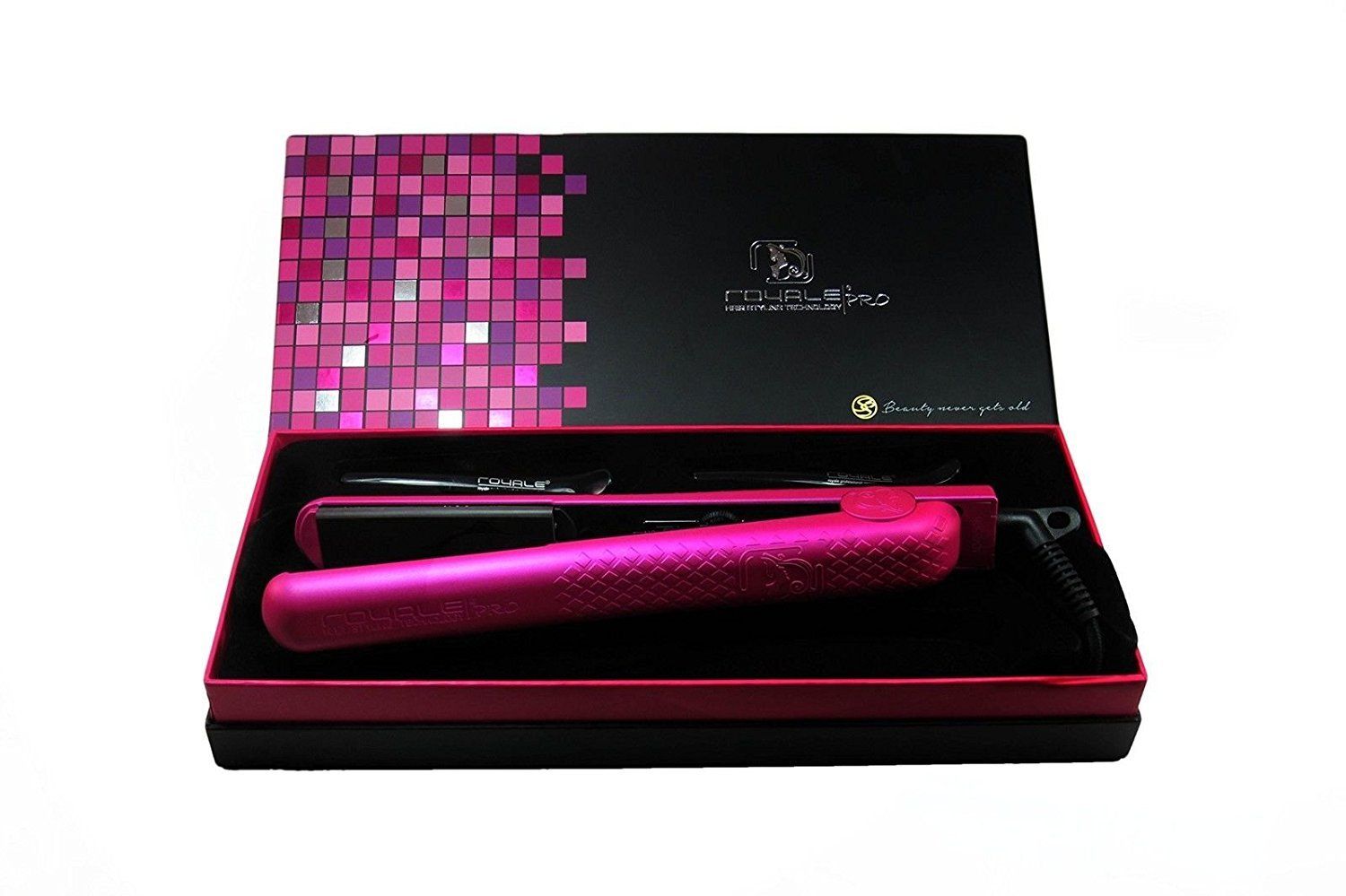 Royale Classic Flat Iron Hair Straightener 1.5 Inch Pink